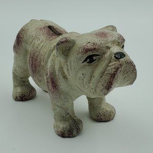 Small Cast Iron Bulldog Bank Dog Puppy Figure Metal Figurine